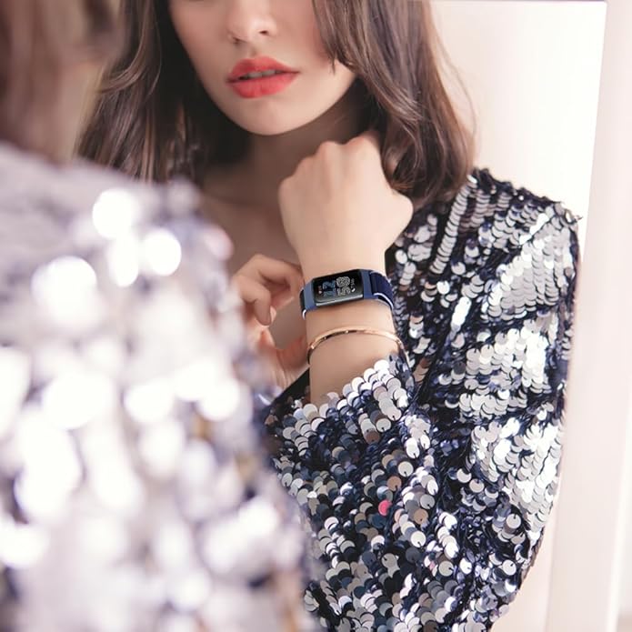 Sport Loop Nylon Watch Bands Compatible with Fitbit Charge 6/5, Adjustable Breathable Replacement Soft Nylon Loop Wristband for Women/Men