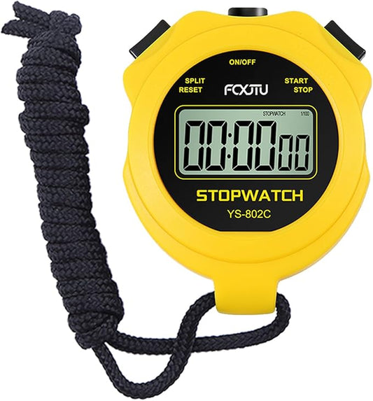 FCXJTU Digital Simple Stopwatch Timer, No Bells, No Alarm, Simple Basic Operation, Silent, Clear