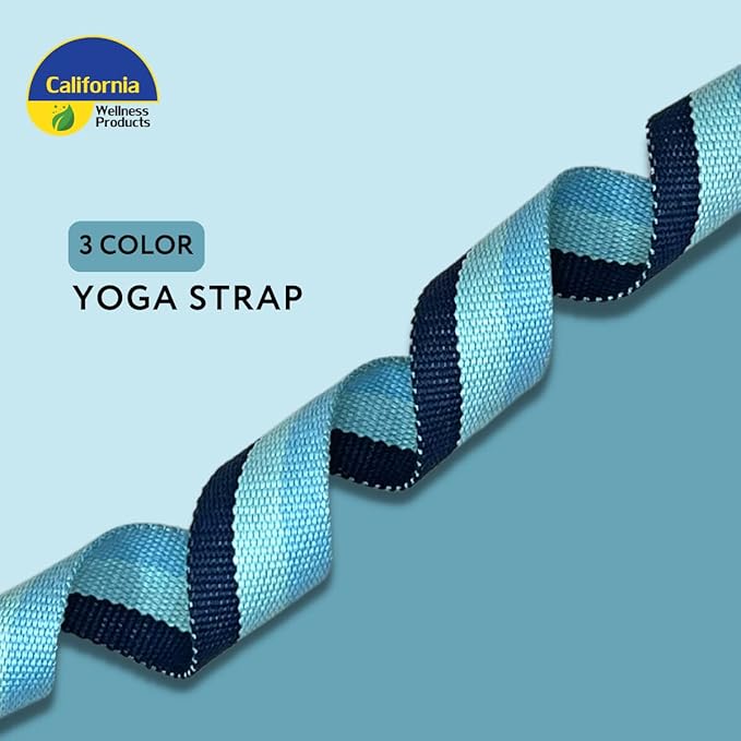 California Yoga Strap | Yoga Belt with Safe Adjustable D-Ring Buckle for Pilates | Stretching Strap | Exercise Bands | Physical Therapy | Improves Sitting Posture