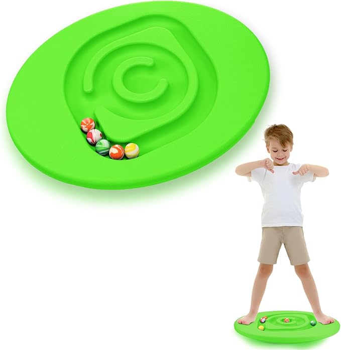 Maze Balance Board for Kids Plastic Wobble Rocker Balance Board with Mini Balls Load 170lb for Balancing Exercise Equipment Game Girls Boys Physical Therapy, 18.5 x 14.57 Inches