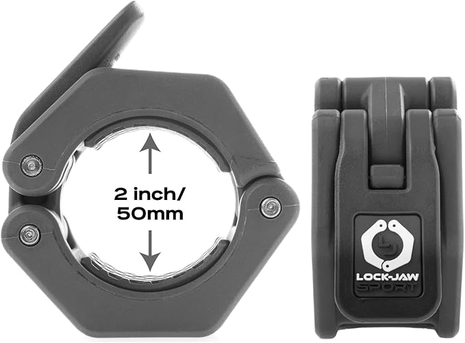 Lock-Jaw Sport Olympic Barbell Collar - Quick Release Barbell Clamp (Red)