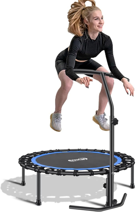 Newan 40"-48" Silent Mini Trampoline Fitness Trampoline Bungee Rebounder Jumping Cardio Trainer Workout for Adults-Max Limit 330lbs