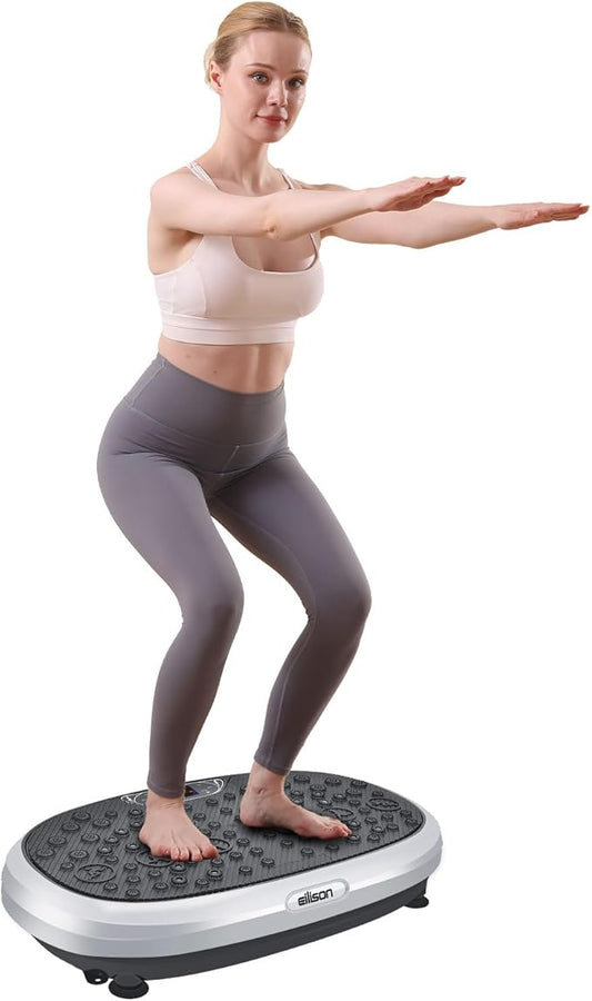 EILISON FitMaxx 3D XL Vibration Plate Exercise Machine - Whole Body Workout Vibration Platform w/Loop Bands - Lymphatic Drainage Machine for Weight Loss, Shaping, Wellness, Recovery