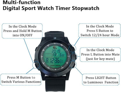 FCXJTU Digital Sports Stopwatch Timer 10/100 Lap Split Memory Stopwatch Calendar Alarm, Pace Mode with 3-Row Extra Large Screen Water Resistant Includes Battery, Lanyard for P.E Referee Coaches