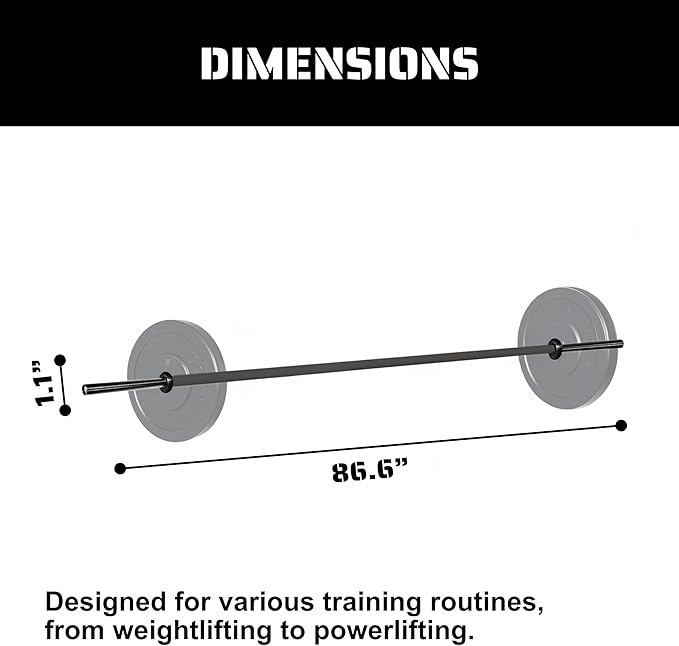 Tribe WOD Olympus Barbell Bar & Weight Bar - Durable, Bend-proof for Men and Women, Multipurpose Cerakote Weightlifting and Powerlifting Barbell for Home and Gym - Maximum Training Adaptability