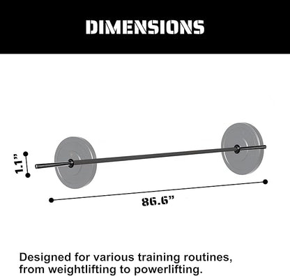 Tribe WOD Olympus Barbell Bar & Weight Bar - Durable, Bend-proof for Men and Women, Multipurpose Cerakote Weightlifting and Powerlifting Barbell for Home and Gym - Maximum Training Adaptability