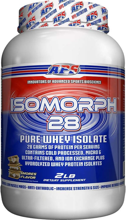 APS Nutrition Isomorph 28 Protein Powder | Pure Whey Isolate | Cold Pressed, Ultra- Filtered, & Ion Exchange Isolates | 28g Protein | 2 Pound (S?™Mores)