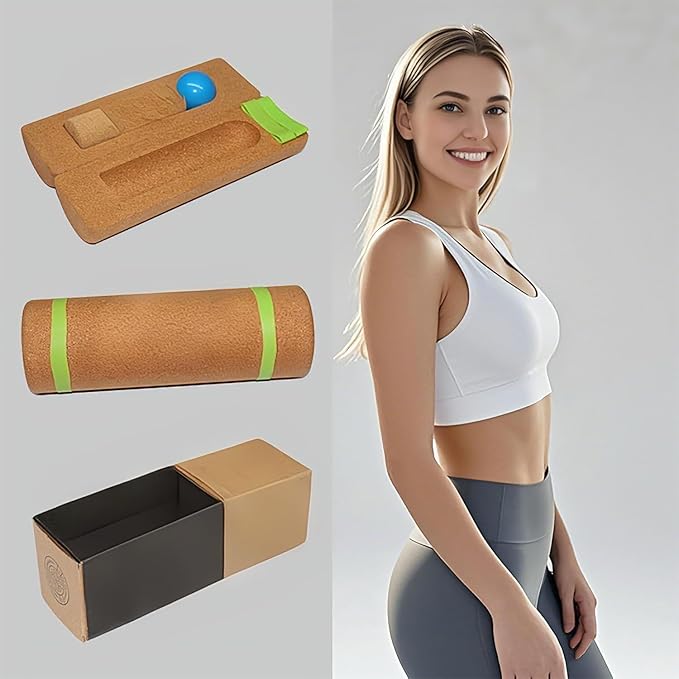 Cork Balance Board - Non-Slip Rocker for Plantar Fasciitis Relief & Ankle Strengthening | Balance Trainer for Seniors, Athletes & Yoga Enthusiasts (Portable Home Gym Equipment)
