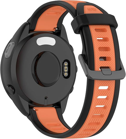 Compatible with Garmin Forerunner 165 Watch Band, 20mm Width Silicone Replacement Bands for Garmin Vivoactive 3 / Vivoactive 5 / Forerunner 55, 245, 645 Music Smartwatch