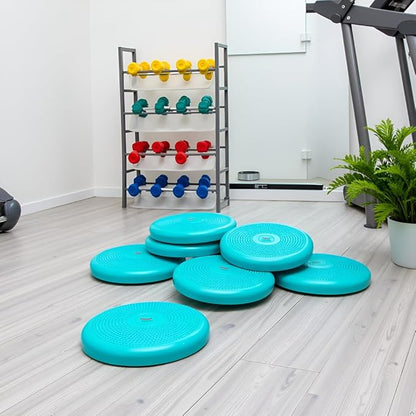 AppleRound Inflated Wobble Cushion with Hand Pump, Air Stability Board (Extra Thick), Core Balance Disc for Adults, Sensory Wiggle Seat for Kids, Flexible Seating for All Age, 13.5in / 34cm Diameter