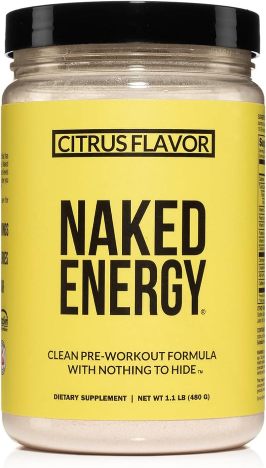 NAKED Citrus Energy - Citrus Flavored Clean Pre Workout Supplement for Men and Women, Vegan