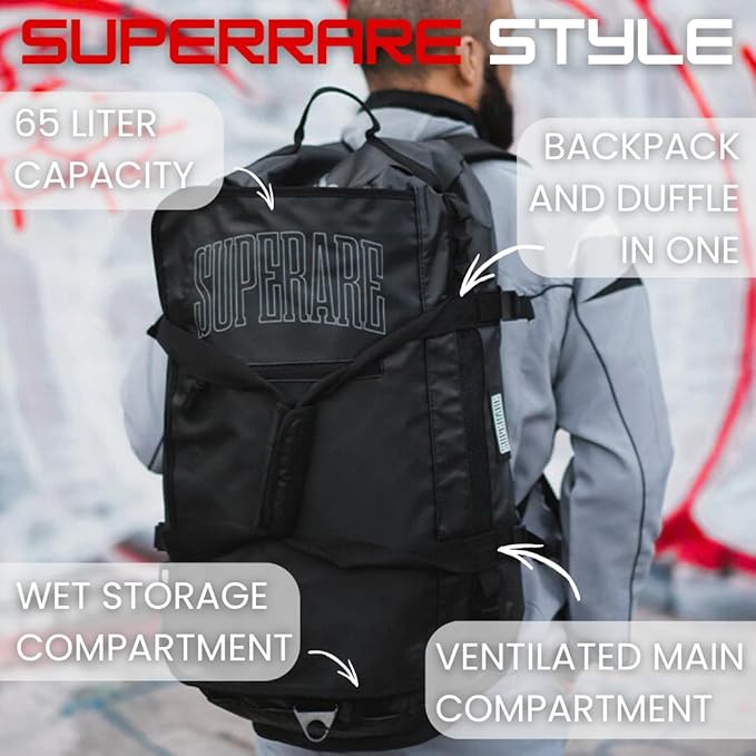 Superare Gear Bags - Gym Duffle Bag, Backpack, Tote Bag for MMA, Athletic Gym Boxing Bag - Enorme, Carico, Diario, Sporta