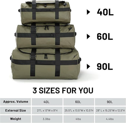 MIER Water Resistant Backpack Duffle Heavy Duty Convertible Duffle Bag with Backpack Straps for Gym, Sports, Travel