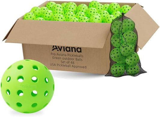 Aviana Outdoor Pickleball Balls - USAPA Approved for Tournament Play | Durable 40-Hole Design |