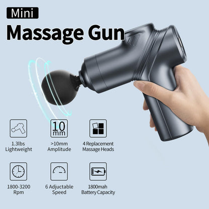 LEERCON Massage Gun Deep Tissue, Silent Motor and Portable Massage Gun with 4 Interchangeable Heads