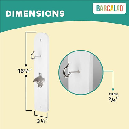Barcaloo Hook and Ring Game with Bottle Opener and Magnetic Bottle Cap Catch - Adult Ring Toss Game for Both Indoor and Outdoor Use
