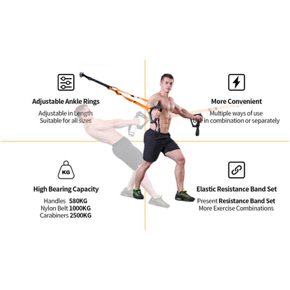 Moulyan Bodyweight Resistance Training Straps,Training straps Complete Home Gym Fitness Trainer kit