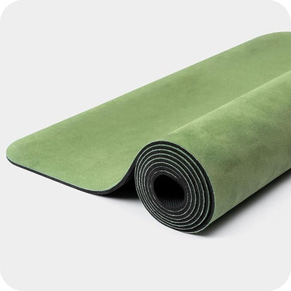 4mm Cushioned Exercise Mat for Yoga & Pilates - Anti Slip, Polyurethane with Suede Top & Carrying Strap