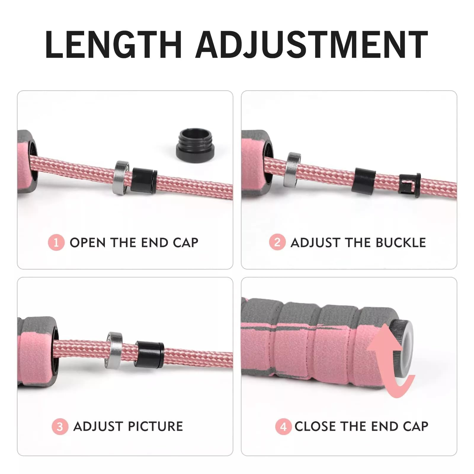 FITMYFAVO Jump Rope Cotton Adjustable Skipping Weighted jumprope for Women，Adult and Children