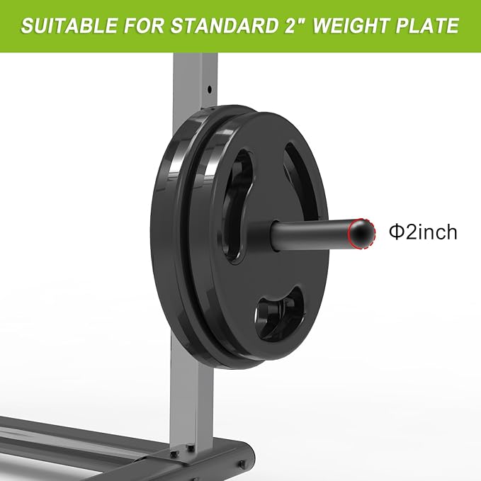 Kipika Weight Plate Holder for 2x2 and 3x3 Power Rack - Attachment for Storage - Fits Standard 1-inch or Olympic 2-inch Plates - Set of 2