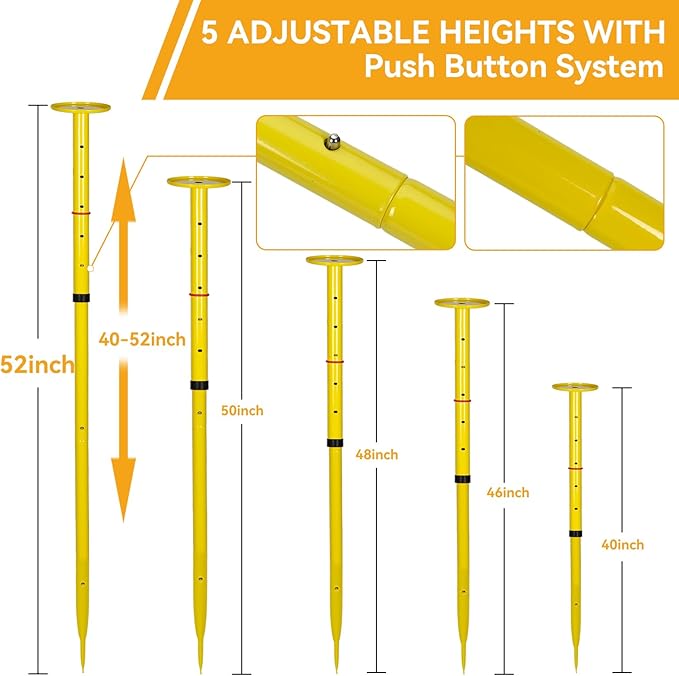 Super Stable Outdoor Flying Disc Game Set, Portable Fun Bottle Drop Yard Game for Family, Adult & Kids with Adjustable Heavy Duty Steel Pole, Durable Bag - Easy Set Up