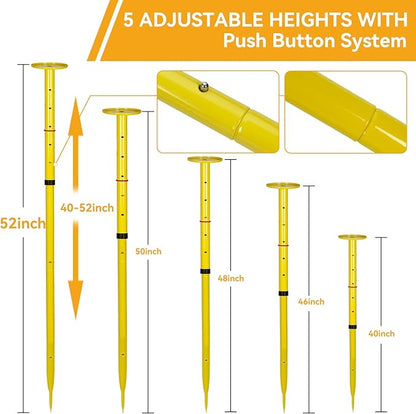 Super Stable Outdoor Flying Disc Game Set, Portable Fun Bottle Drop Yard Game for Family, Adult & Kids with Adjustable Heavy Duty Steel Pole, Durable Bag - Easy Set Up