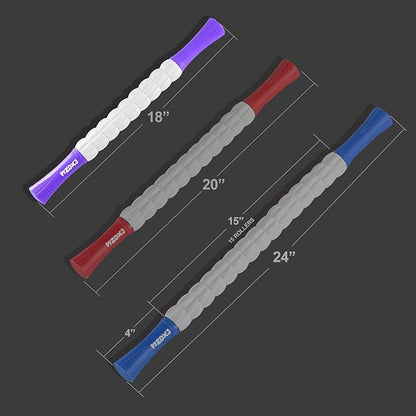 Muscle Roller Stick for Athletes - Deep Tissue Fascia Blaster & Roller Massager for Myofascial Pain Relief - Handheld Physical Therapy & Recovery Tool(Purple White-18 inch)