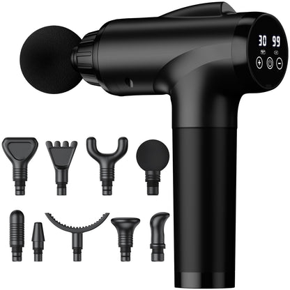OLsky Massage Gun Deep Tissue 30 Speeds 9 Attachments Handheld (Black)