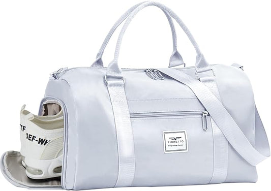 FIORETTO Womens Gym Tote Duffle Bag with Wet Pocket & Shoe Compartment, Sports Duffel Overnight