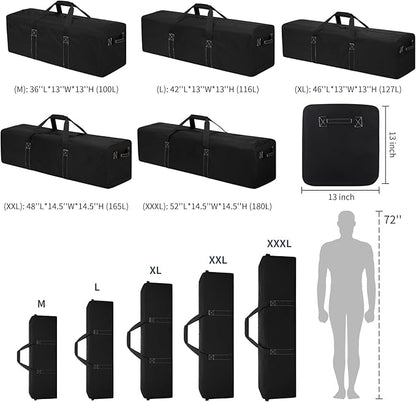 36 Inch Large Duffle Bag for Travel - 100L Extra Large Heavy Duty Duffel Bag with 2 Sides Handles, Sport Equipment Storage Bag for Camping-Black