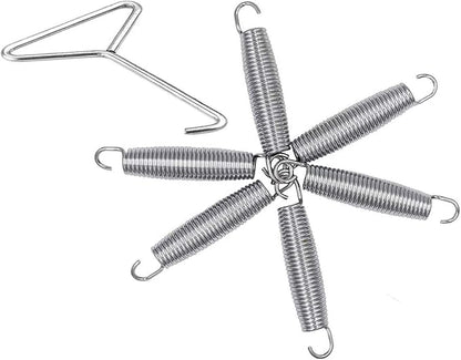 Bold and Thickened Steel Ring 5.5" Trampoline Springs Heavy Duty Galvanized Steel Replacement Spring Set ，Come with Free Triangle Hook-Hook(10 Pieces)