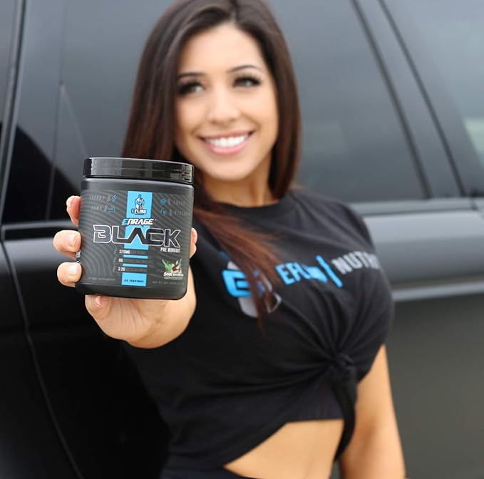 eFlow Nutrition Enrage Black High Stimulant Pre Workout Supplement - Preworkout Powder to Boost Energy, Pumps and Strength - 4 Flavors (30 Servings) (Sour Gummy)