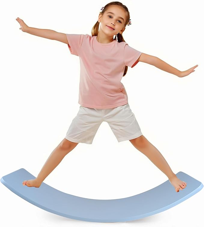 Ultimate Balance Board Kids - Natural Wood Wobble Board for Kids, Montessori Waldorf Toy, Ideal Gift for Ages 3-8; Perfect for Balance Boards for Adults, Physical Therapy & Indo Board Exercises