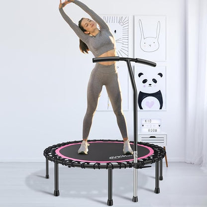 Newan 40"-48" Silent Mini Trampoline Fitness Trampoline Bungee Rebounder Jumping Cardio Trainer Workout for Adults-Max Limit 330lbs