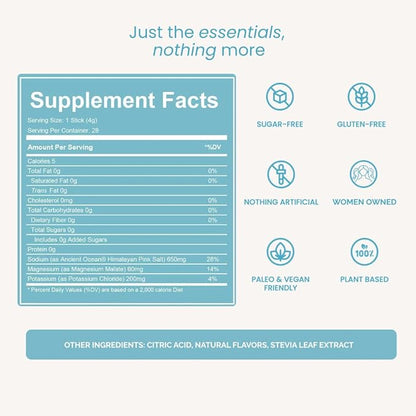 LIDO Lemonade Electrolyte Powder Packets — Clean, Zero-Sugar Hydration Drink Mix with Balanced Sodium for Fast Replenishment — Vegan, Paleo & Fasting Friendly — 28 Sticks