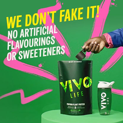 Vivo life Perform Plant Protein Powder - Pea & Hemp Protein Blend with BCAA (34.85 oz, Strawberry & Vanilla)