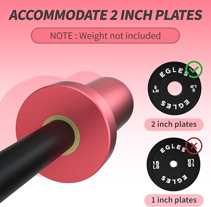 Egles Kids Barbell 5.5LB Mini Barbell Bar 4ft for Kid Women & Beginners Weighted Bar - Compatible with 2-Inch Weight Plates, for Strength Training Gym Weight Lifting, Multi-Color Training Bar