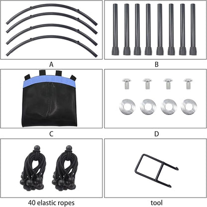 Newan 40"-48" Silent Mini Trampoline Fitness Trampoline Bungee Rebounder Jumping Cardio Trainer Workout for Adults-Max Limit 330lbs