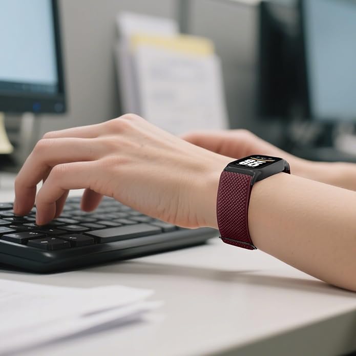 2 Pack Elastic Bands Compatible with Xiaomi Smart Band 9 Active Women Men, Soft Nylon Replacement Sport Wriststrap for Redmi Band 3