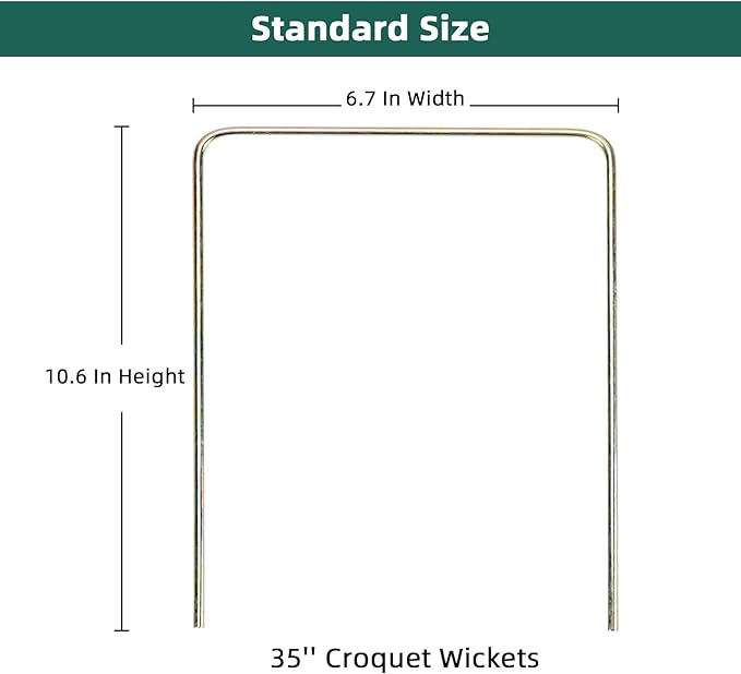 ApudArmis Deluxe Size Croquet Wickets, Set of 9 Colorful Square Arrow Wickets Replacement for 35In & 32In &28In Croquet Lawn Backyard Outdoor Game (10.6In Height & 6.7In Width)