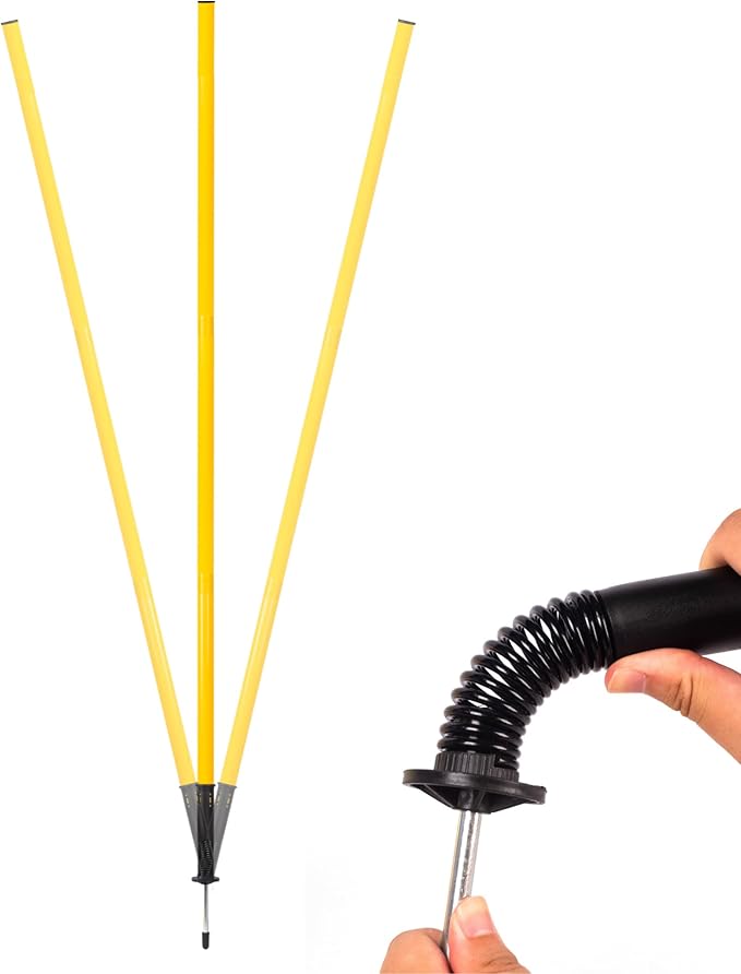 6 Pcs 5FT Agility Training Poles for Soccer,Basketball,Football,Dog,Horse Training-Adjustable Speed and Agility Training Equipment Sports Training Sticks with Ground Spring Nails and Storage Bag