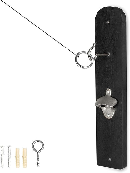 Barcaloo Hook and Ring Game with Bottle Opener and Magnetic Bottle Cap Catch - Adult Ring Toss Game for Both Indoor and Outdoor Use