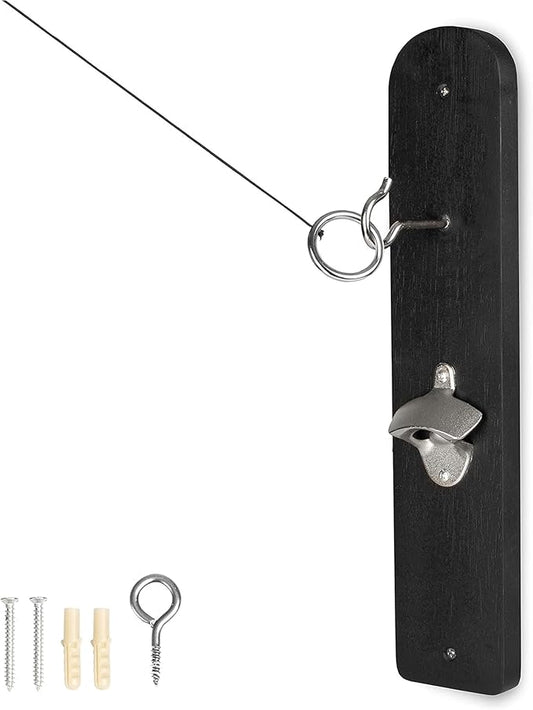 Barcaloo Hook and Ring Game with Bottle Opener and Magnetic Bottle Cap Catch - Adult Ring Toss Game