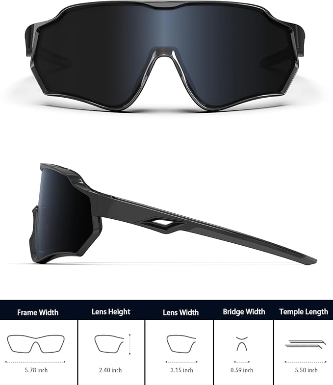 BEACOOL Polarized Running Sunglasses for Men Women UV400 Protection TR90 Sport Sunglasses for Fishing Cycling Baseball