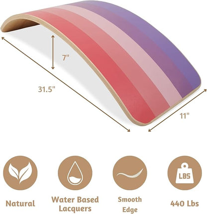 bee smart Wooden Balance Board- Wobble Board for Kids, Natural Toddler Balance Rocker | Ideal Tool for Exercise, Rehabilitation and Fun