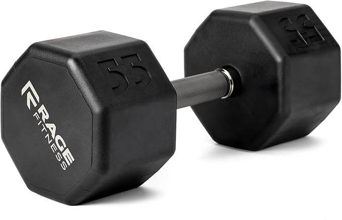 Rubber Coated Dumbbells - No Roll Design Easy-Grip Steel Knurled Handle, Weights Dumbbells Set for Strength Training - Ideal Weights Set for Home Gym - 10-60 LBS SOLD INDIVIDUALLY