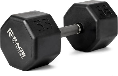 Rubber Coated Dumbbells - No Roll Design Easy-Grip Steel Knurled Handle, Weights Dumbbells Set for Strength Training - Ideal Weights Set for Home Gym - 10-60 LBS SOLD INDIVIDUALLY