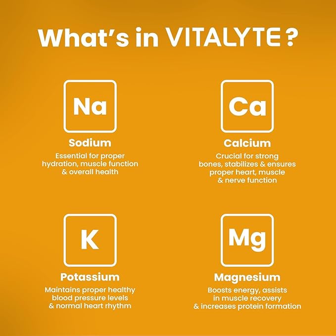 Vitalyte Electrolyte Powder Drink Mix, Isotonic Electrolyte Hydration Mix, Case Pack (6 Pack, Orange)