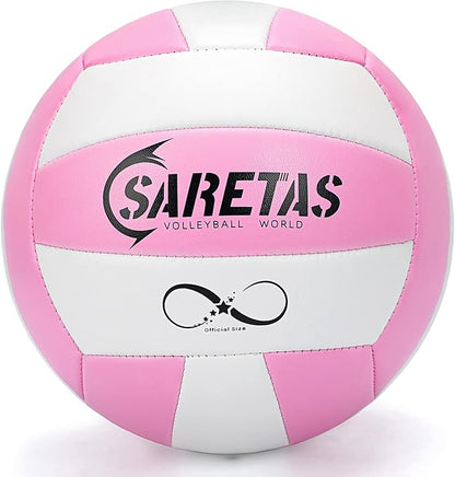 Beach/Water/Sand Volleyballs, Outdoor/Indoor Official Size, Soft Touch Volleyball for Beginners, Cute Volley Ball for Girls/Kids/Youth, Ideal Gifts with Pump for Backyard, Pool, Middle School