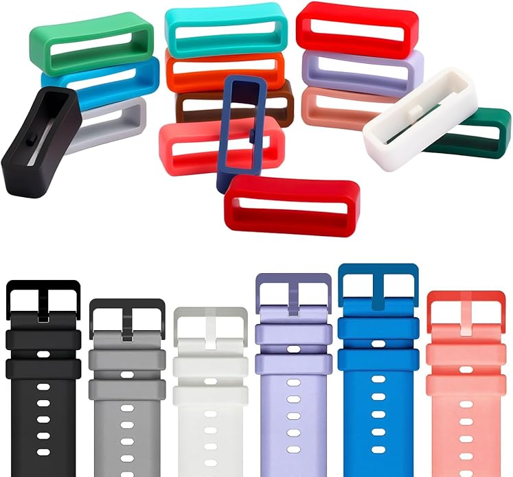 15-Pack Silicone Fastener Rings Holder, Secure Loop Clip for Watch Strap Compatible with Magic Band+ MagicBand 2.0 and All Magic Bands, Multi-Color Anti-Slip Security Accessories for Magic Band Protectors